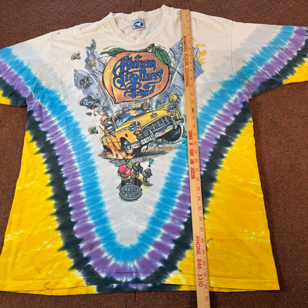 Vintage 1998 Allman Brothers Band Peakin at the Beacon Tie Dye Shirt Liquid Blue - Picture 4 of 11